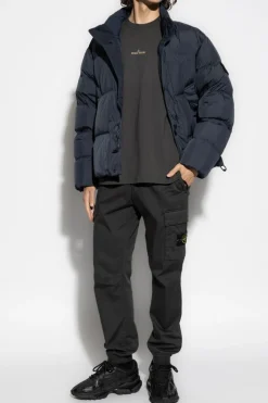 Stone Island SZARY Spodnie z logo