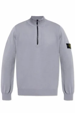 Stone Island SZARY Sweter ze stójką