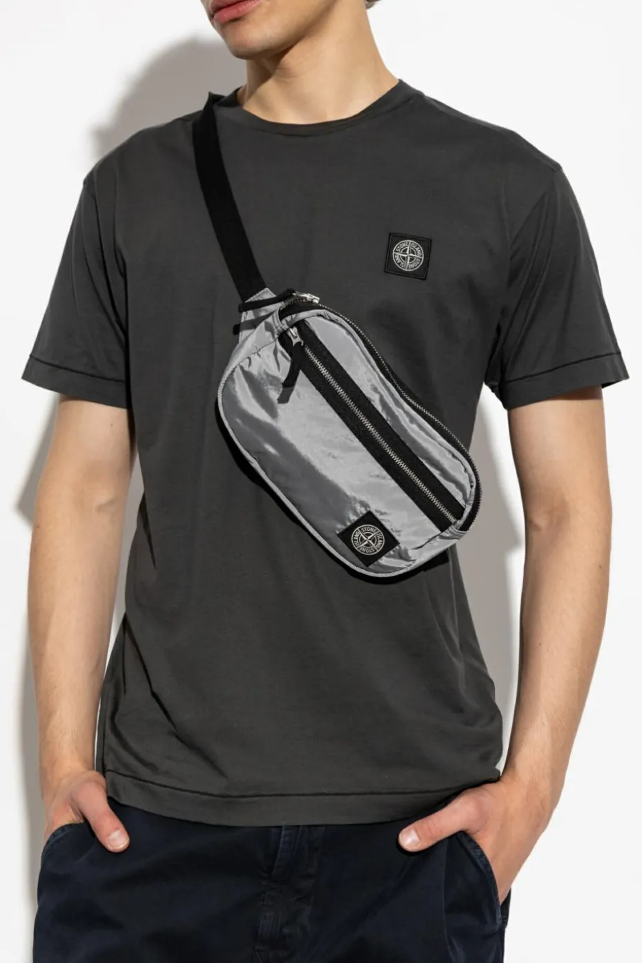 Stone Island SZARY Torba na pas