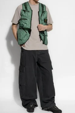 Stone Island ZIELONY Kamizelka z licznymi kieszeniami