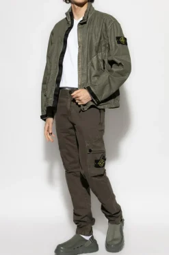 Stone Island ZIELONY Kurtka `Organic-Look Nylon Panama-TC`