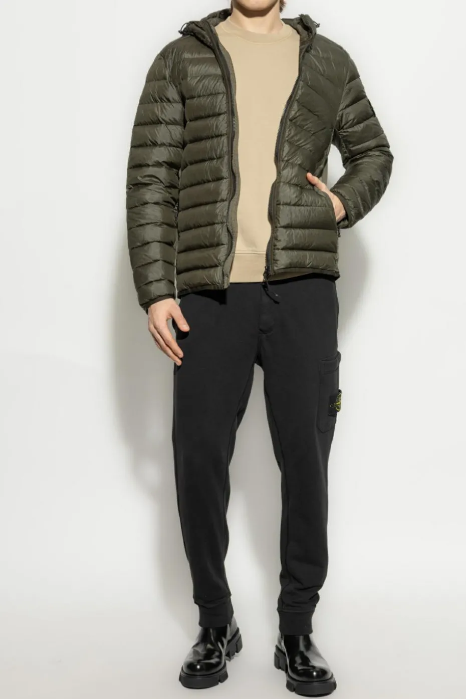 Stone Island ZIELONY Kurtka puchowa `Loom Woven Chambers Nylon Down-Tc`