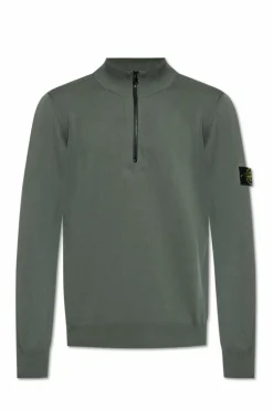 Stone Island ZIELONY Sweter ze stójką
