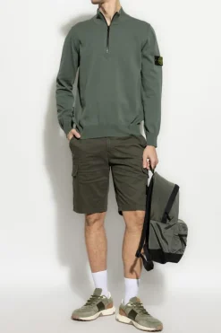 Stone Island ZIELONY Sweter ze stójką