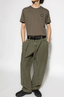 Stone Island ZIELONY T-shirt z logo