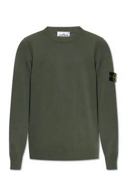 Stone Island ZIELONY Wełniany sweter