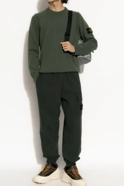 Stone Island ZIELONY Wełniany sweter