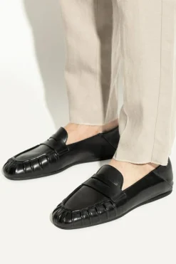 Stuart Weitzman CZARNY Skórzane buty typu `loafers`