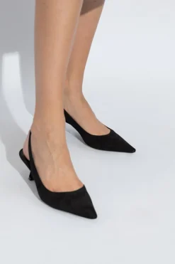 Stuart Weitzman CZARNY Zamszowe buty na obcasie ‘Naomi’