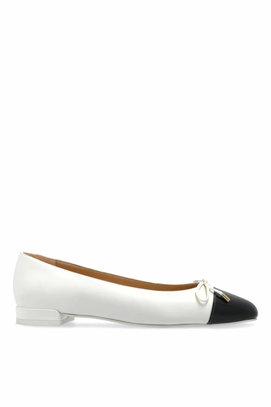 Stuart Weitzman kremowy Skórzane buty `Sleek Bow`