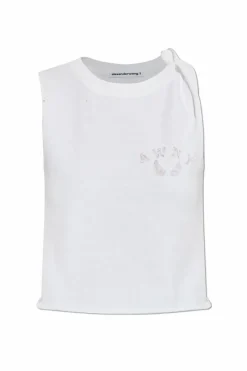 T by Alexander Wang BIAŁY Top z logo