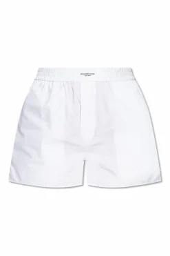 T by Alexander Wang BIAŁY Bawełniane szorty
