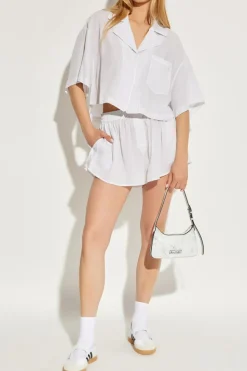 T by Alexander Wang BIAŁY Koszula o luźnym kroju ze wzorem w prążki