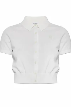 T by Alexander Wang BIAŁY Kardigan z krótkimi rękawami