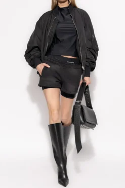 T by Alexander Wang CZARNY Top z logo