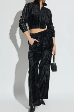 T by Alexander Wang CZARNY Aksamitne spodnie