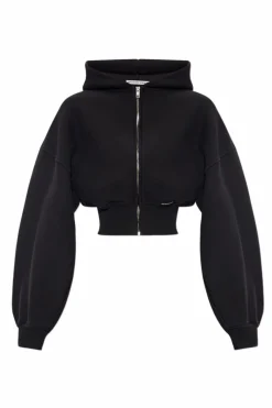 T by Alexander Wang CZARNY Krótka bluza z logo