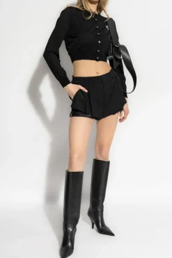 T by Alexander Wang CZARNY Kardigan z nadrukowanym logo