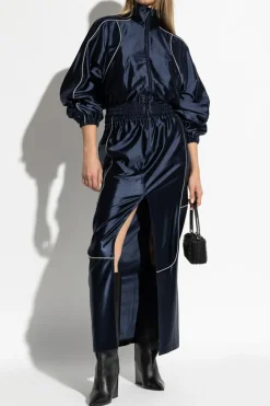 T by Alexander Wang GRANATOWY Spódnica z logo