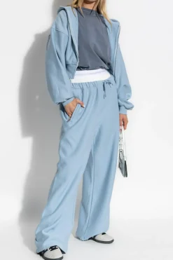 T by Alexander Wang NIEBIESKI Bluza z kapturem