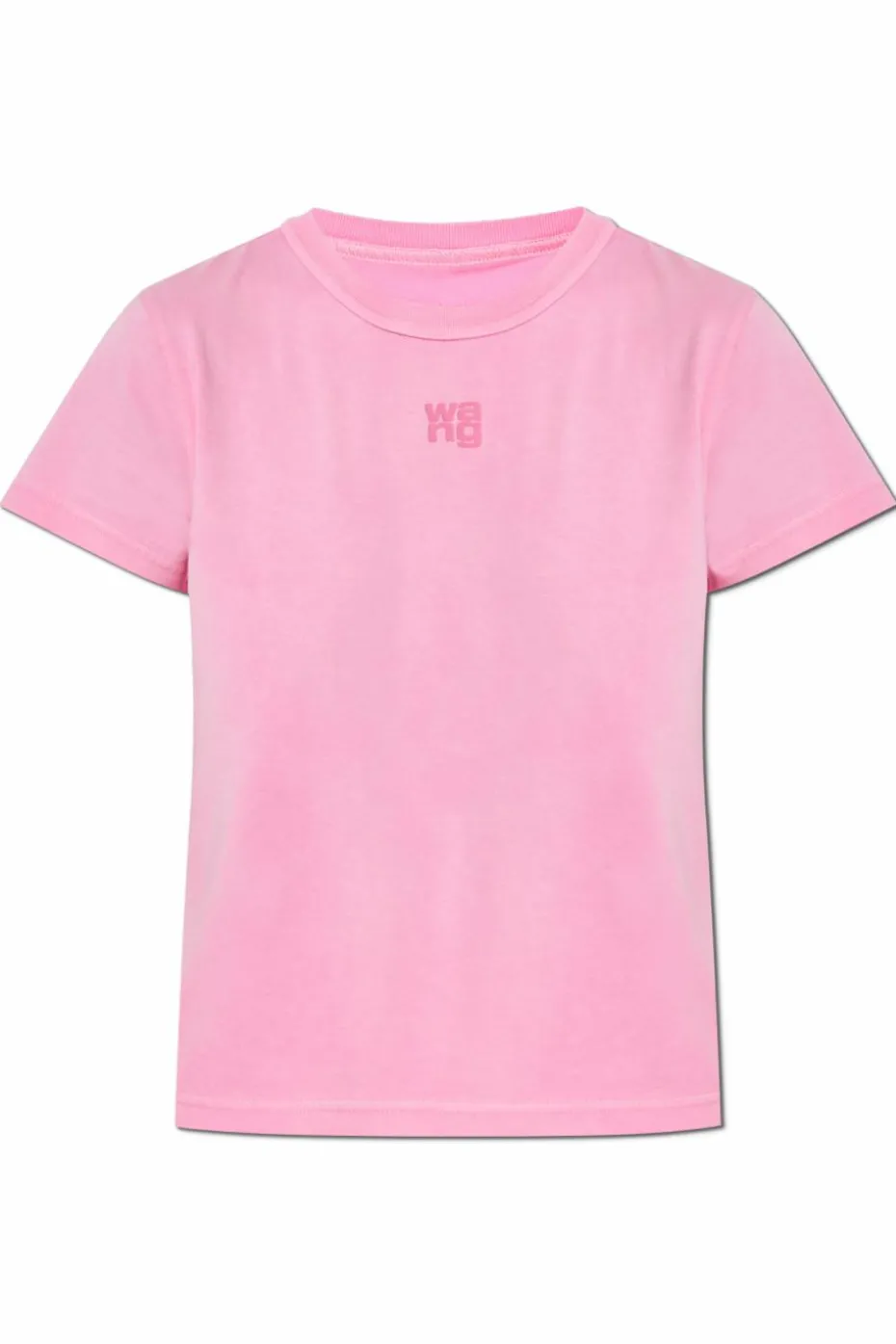 T by Alexander Wang RÓŻOWY T-shirt z nadrukowanym logo