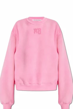 T by Alexander Wang RÓŻOWY Bluza z nadrukowanym logo