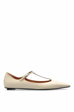 The Attico kremowy Skórzane buty