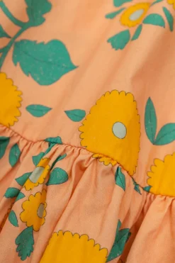 Tinycottons POMARAŃCZOWY Sukienka z motywem kwiatowym