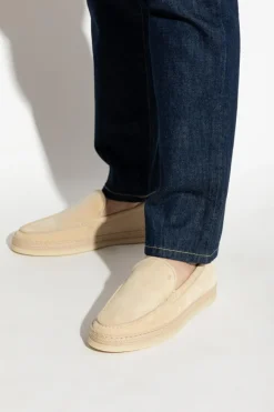 Tod’s kremowy Zamszowe buty typu `loafers`