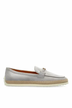 Tod’s SZARY Zamszowe buty typu `loafers`