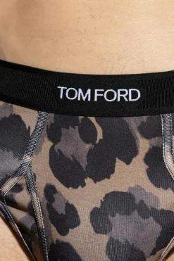 Tom Ford beżowy Slipy z logo