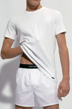 Tom Ford BIAŁY Bawełniany t-shirt