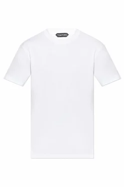 Tom Ford BIAŁY T-shirt z okrągłym dekoltem