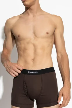 Tom Ford BRĄZOWY Bokserki z logo