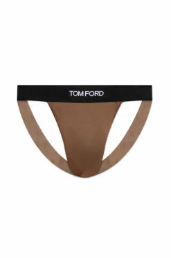 Tom Ford BRĄZOWY Jockstrapy z logo