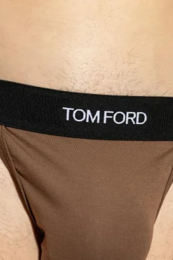 Tom Ford BRĄZOWY Jockstrapy z logo