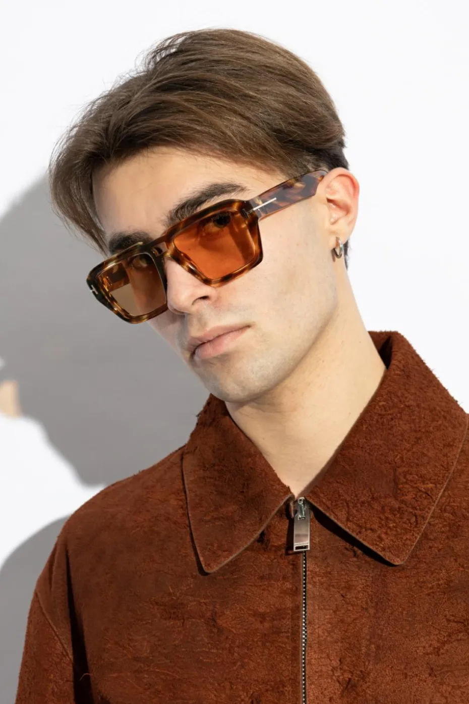 Tom Ford BRĄZOWY Okulary przeciwsłoneczne z kolekcji `Icon`