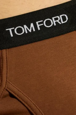 Tom Ford BRĄZOWY Slipy z logo