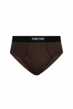 Tom Ford BRĄZOWY Slipy z logo