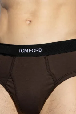 Tom Ford BRĄZOWY Slipy z logo