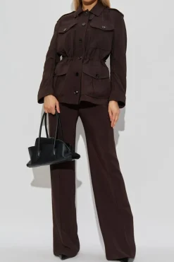 Tom Ford BRĄZOWY Spodnie z szerokimi nogawkami