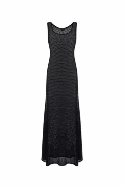 Tom Ford CZARNY Ażurowa sukienka