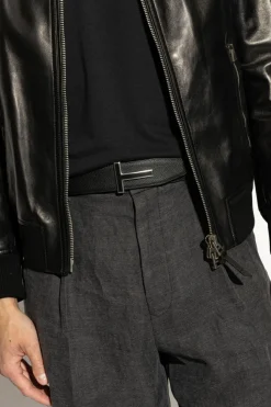 Tom Ford CZARNY Dwustronny pasek