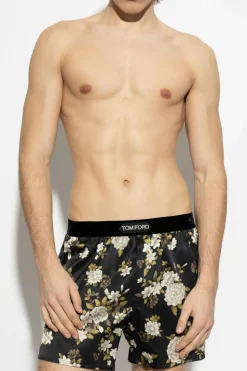 Tom Ford CZARNY Jedwabne szorty bieliźniane