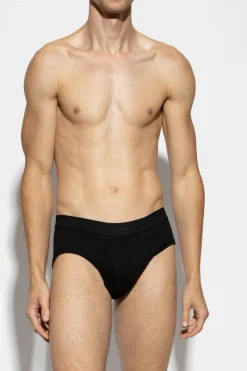 Tom Ford CZARNY Slipy z logo