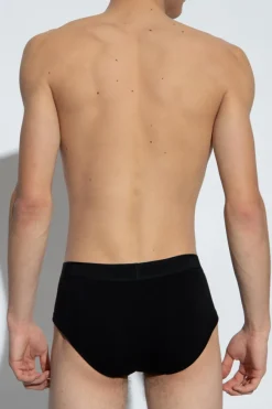 Tom Ford CZARNY Slipy z logo