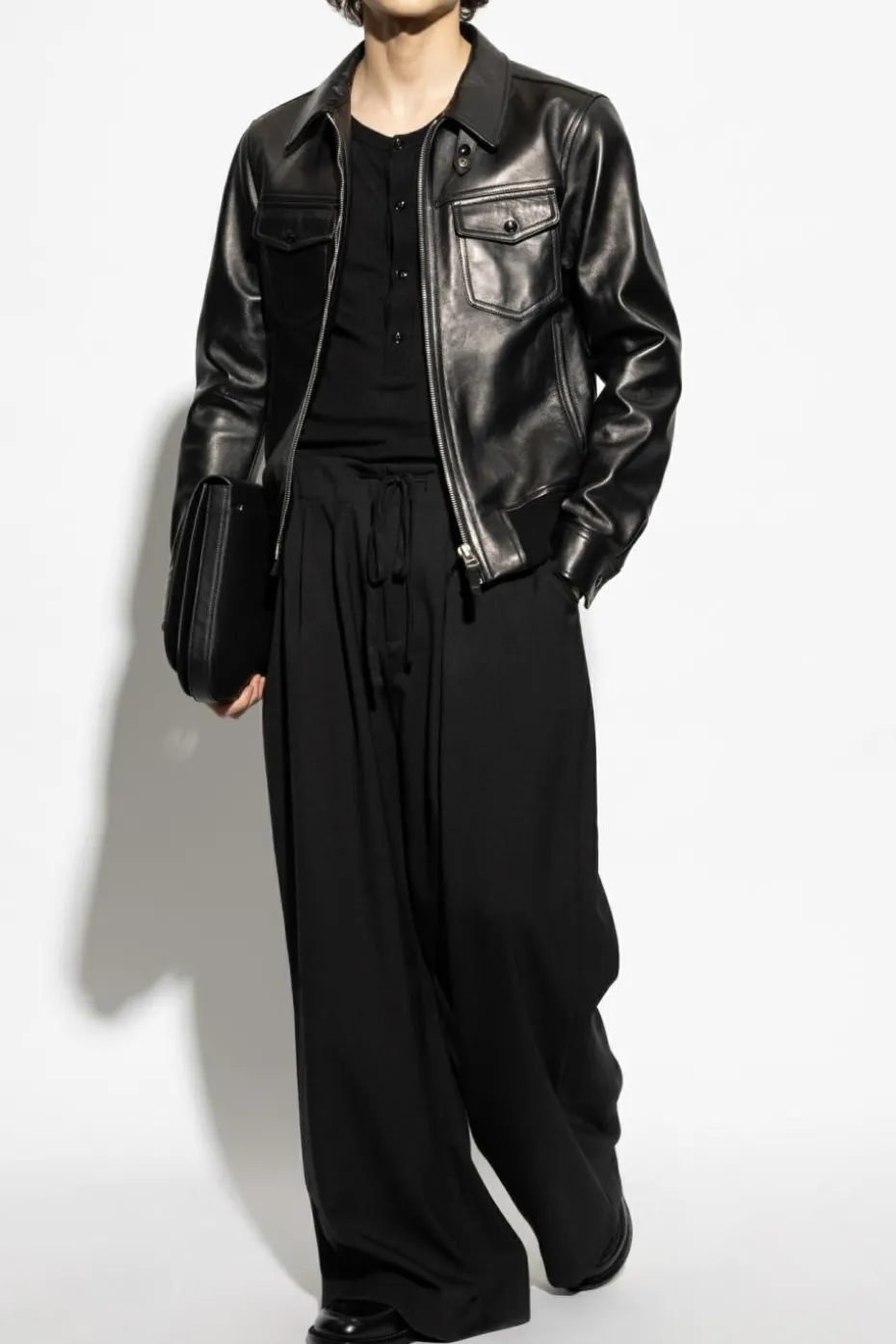 Tom Ford CZARNY Top o dopasowanym kroju