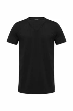 Tom Ford CZARNY T-shirt bieliźniany z dekoltem w serek