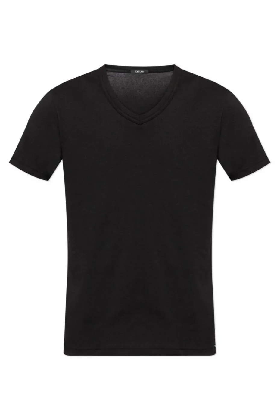 Tom Ford CZARNY T-shirt z dekoltem w serek