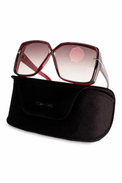 Tom Ford CZERWONY Okulary przeciwsłoneczne